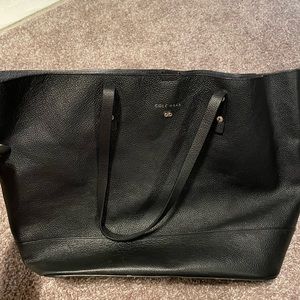 Cole Hann Black Leather Tote Bag